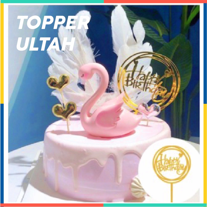 TOPPER HAPPY BIRTHDAY ACRYLIC CAKE TOPPER Dekor kue ulang tahun