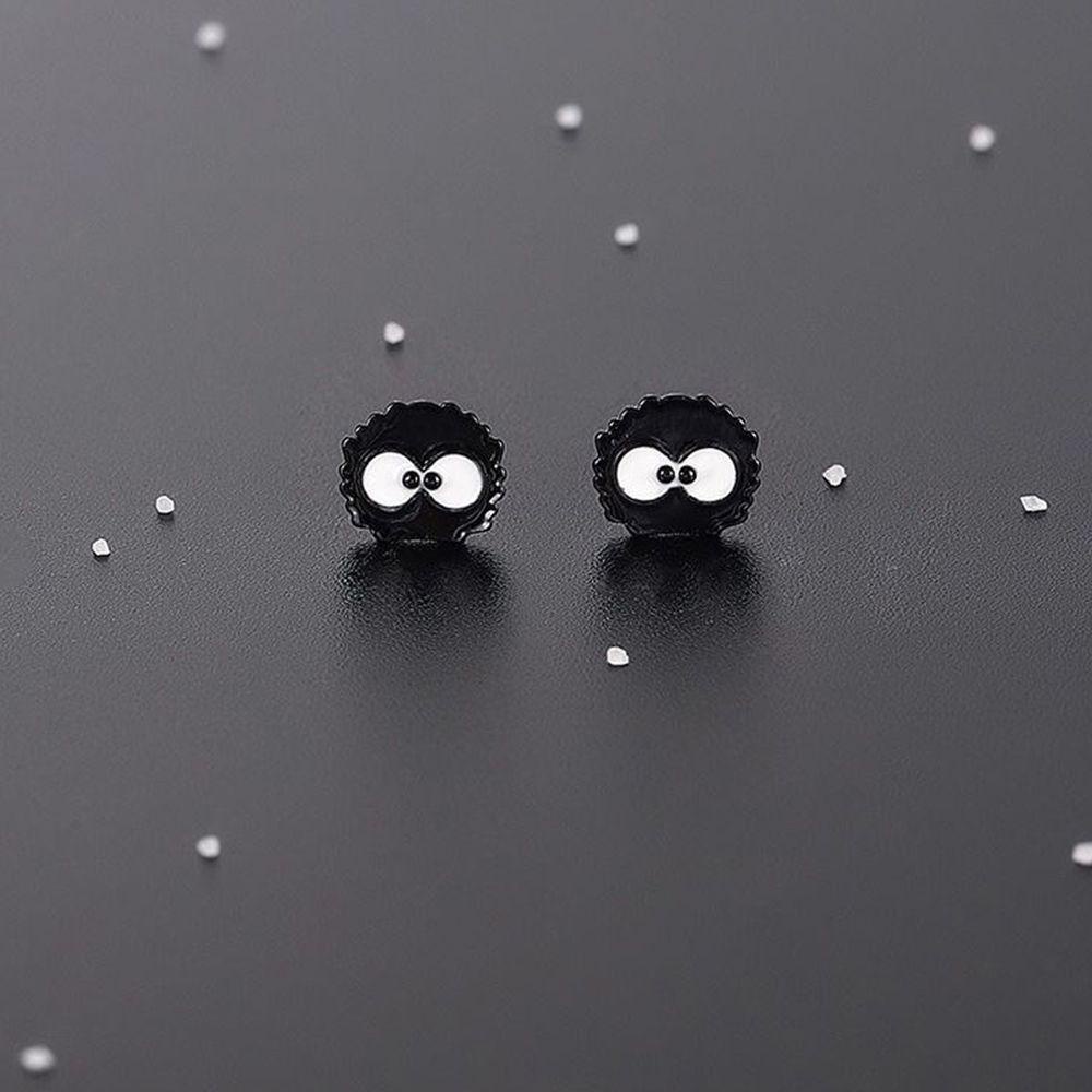 [Elegan] Wanita Anting Kreatif Jepang Lucu Kawaii Hitam Tembaga Briket Anting