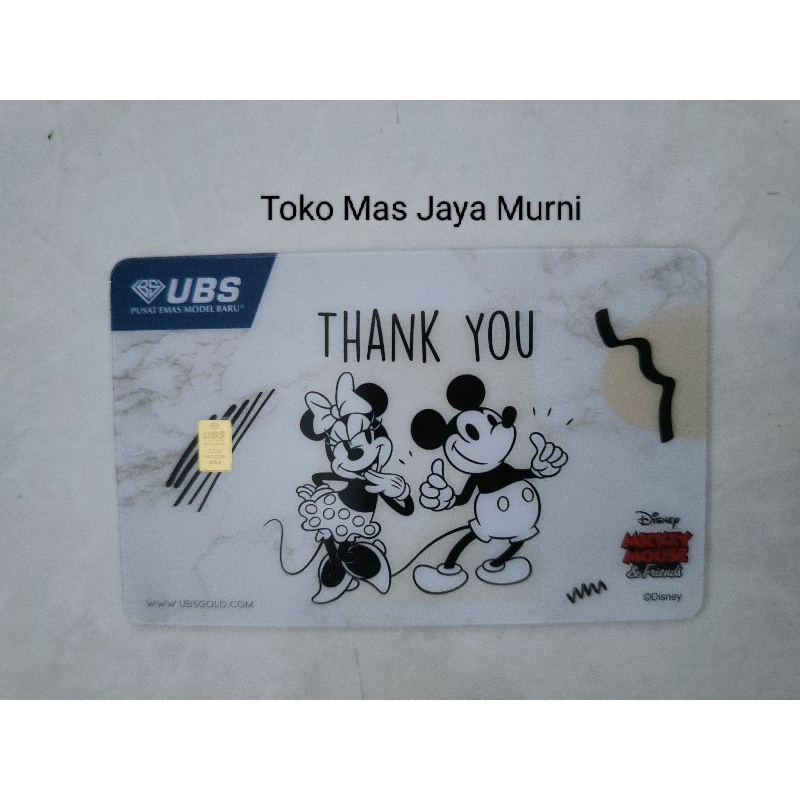 Logam Mulia UBS Disney Mickey Pecahan 0.1 gram kadar 999.9
