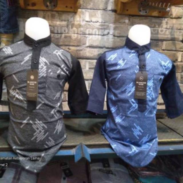 BAJU KOKO KURTA BAHAN KATUN STRETCH LENGAN TANGGUNG MODEL KURTA PAKISTAN