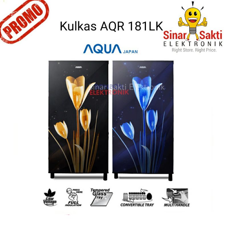 Kulkas Aqua 1 Pintu AQRD 181 LK Motif Bunga Lemari Es AQR 181LK Malang Murah