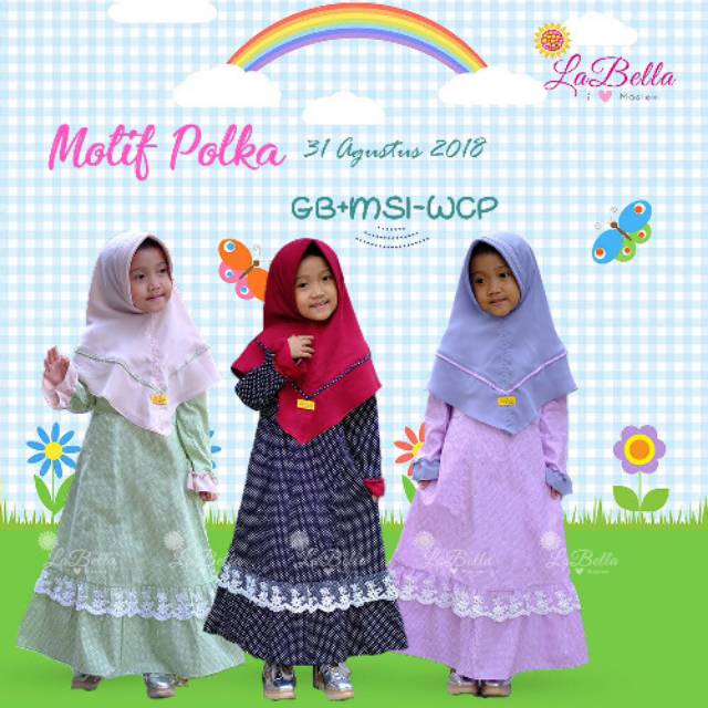 GAMIS ANAK PEREMPUAN LABELLA KATUN JEPANG POLKADOT