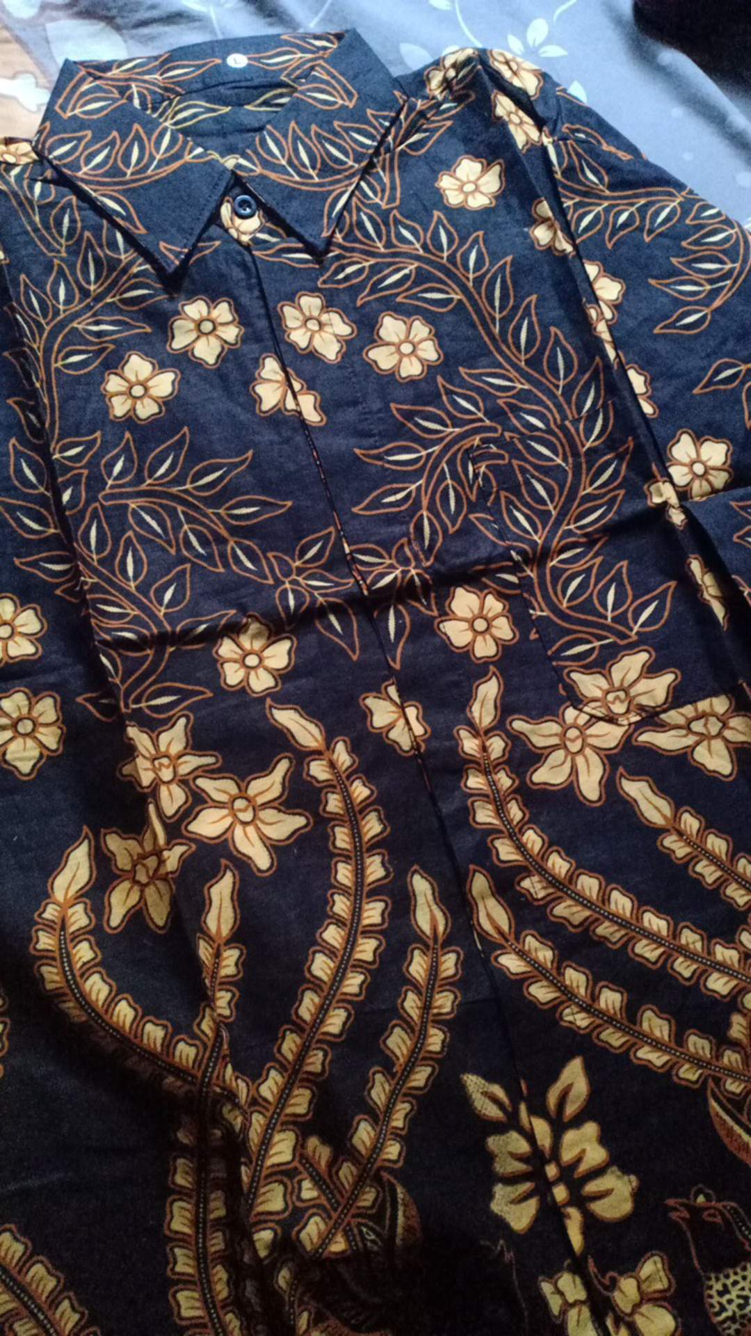 Distro Batik Hrb026 Kenongo Kemeja Tosca Pende Pekalongan Padi M L Xl Sogan Tulis Halus Kemeja Batik