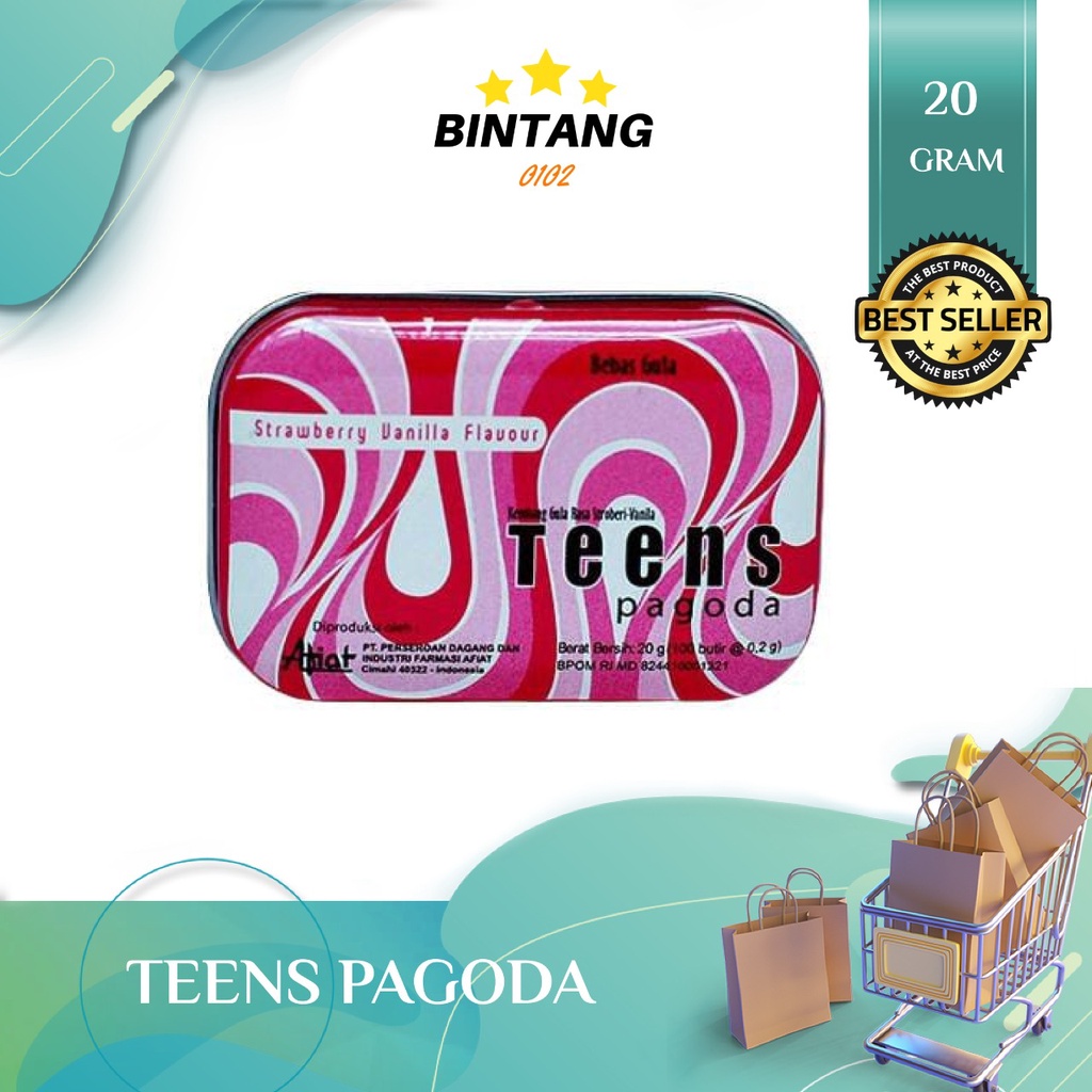 

TEENS PAGODA PASTILLES STRAWBERRY VANILA 20 GR