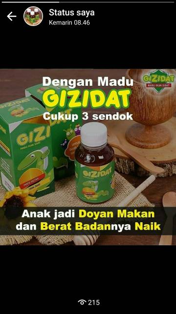 [JAMIN ORIGINAL] Gizidat madu hutan + ikan sidat ori