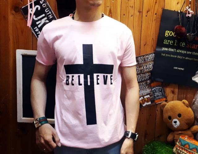 Kaos pria rohani kristen believe/kaos distro kaos salib