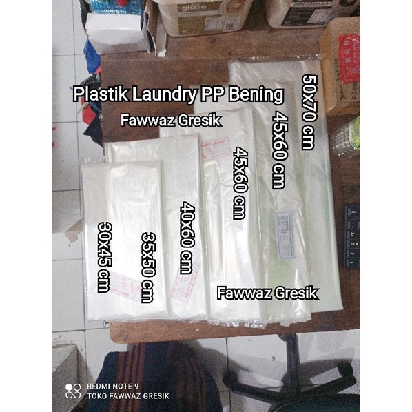 Plastik Laundry PP Bening Tebal 02 - 50x75 50x70 45x60 40x60 35x50 30x45 25x40 cm isi 100 Pcs - Plastik Baju PP - Plastik Laundry Besar - Kantong Plastik Laundry Kiloan