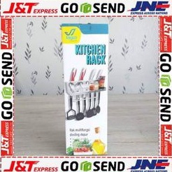 Rak dinding tempel portable rak dapur aluminium pendek