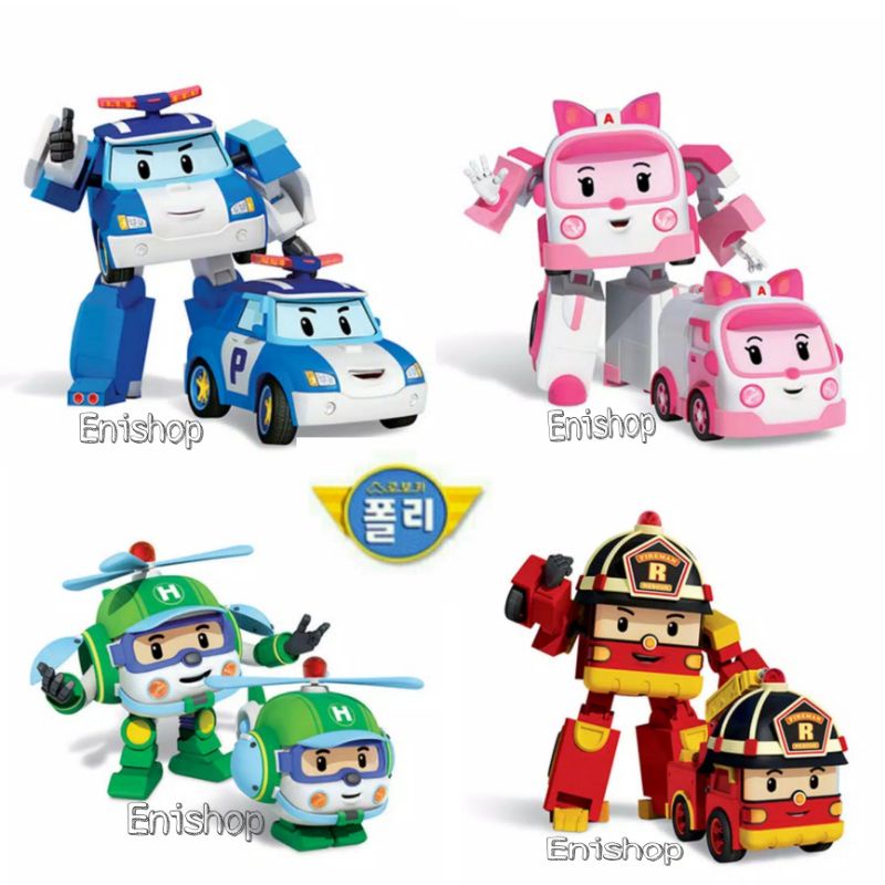 Mainan Anak Laki Laki Mobil Robot Mark Bucky Police Car Fire Truck