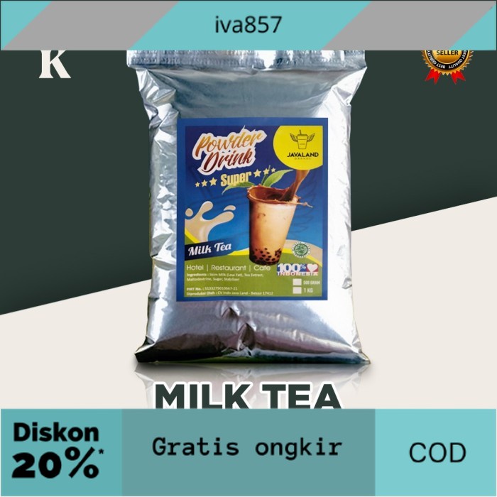 

PROMO Bubuk Minuman Bubble Powder Drink rasa MILK TEA SUPER Javaland 1kg GRATIS ONGKIR