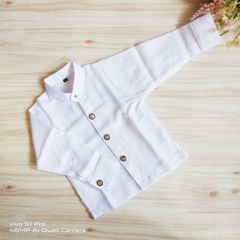 BAJU SAFARI ANAK LENGAN PANJANG 0 - 9 TAHUN / BAJU ANAK KE PURA / PAKAIAN ADAT BALI