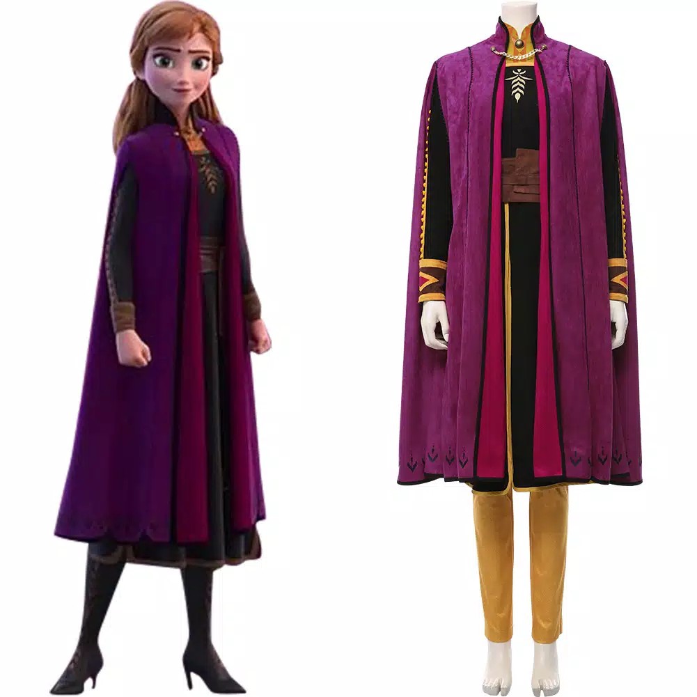 TBI Kostum Frozen 2 Elsa Anna Jubah Bulu Gaun Beku Disney Dress Princess