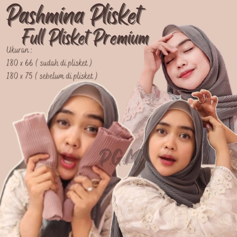 Jilbab Pashmina Plisket Full Plisket PREMIUM (Ria Ricis) Tanpa Lipatan Tengah | Kerudung Pashmina Plisket Lidi | Jilbab Pashmina MURAH BISA COD