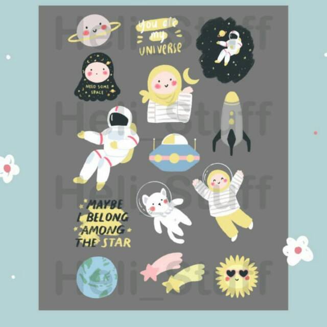 

Stiker Hijab Space for deco/bujo