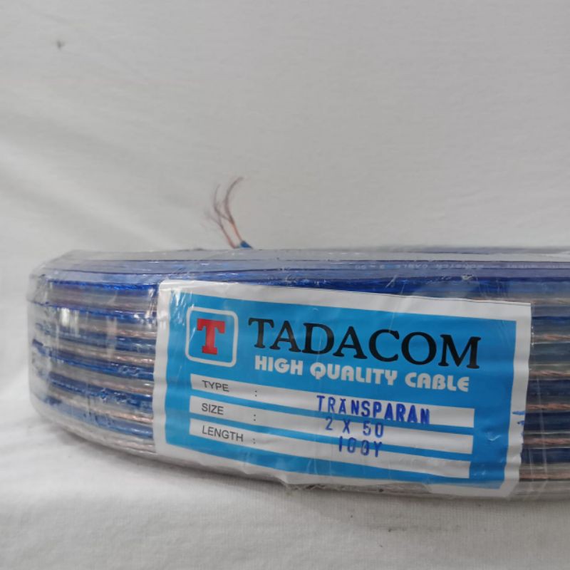 KABEL LISTRIK TRANSPARAN 2x50 2x50 kabel serabut (1roll= 90 METER)