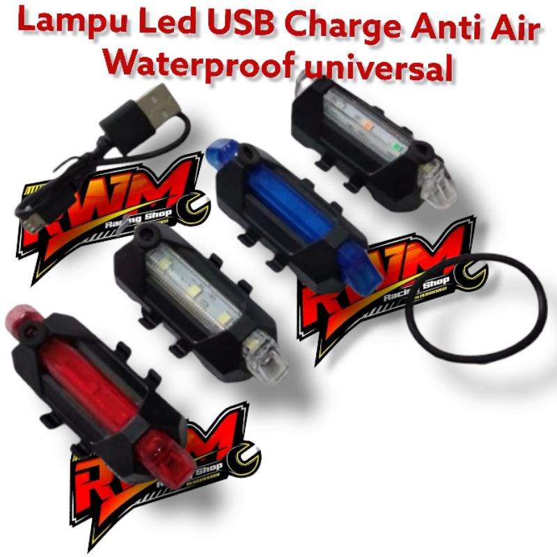 Lampu led usb charge anti air waterprof lampu drag cb herex slepengine drag univerlsa semua motor