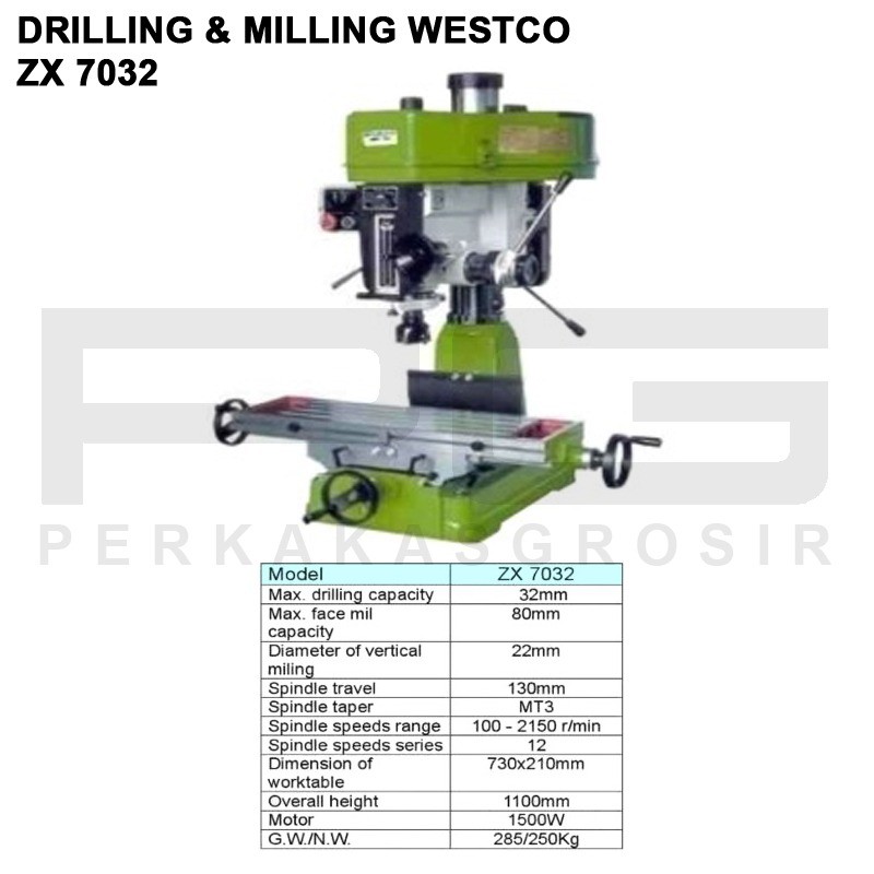 Mesin Bor Duduk ZX7032 WESTCO Drilling & Milling WESTCO ZX 7032