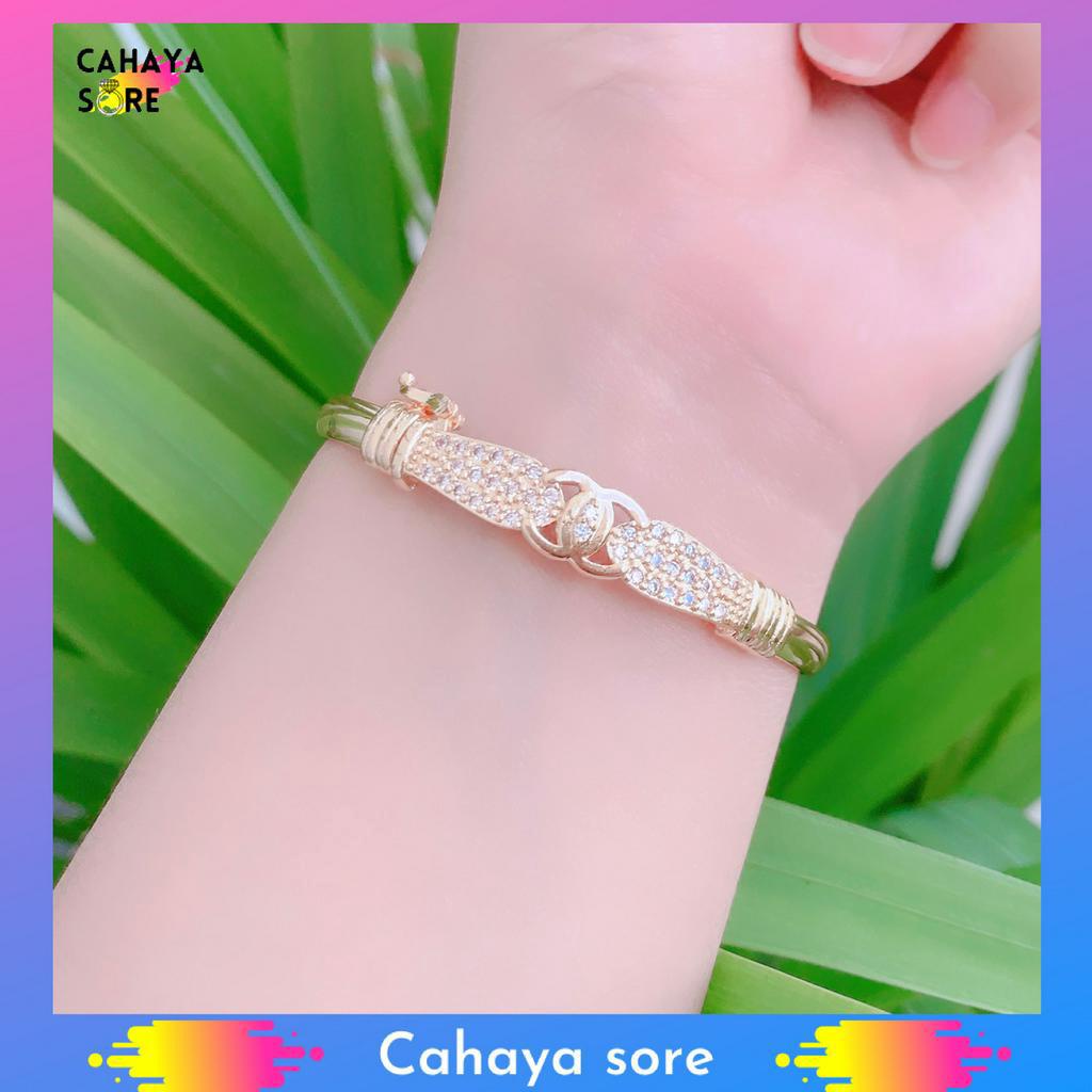 Gelang Xuping Gold Gelang Tangan Dewasa Bangle Free Cincin GFC06