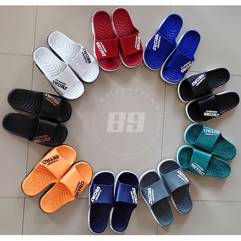 Sandal Pria Slide Fashion Sport / Sandal Karet Pria Viral Kekinian