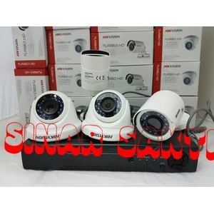 PAKET CCTV 4 CAMERA Hikvision Full HD 2MP ( lengkap tggl pasang )