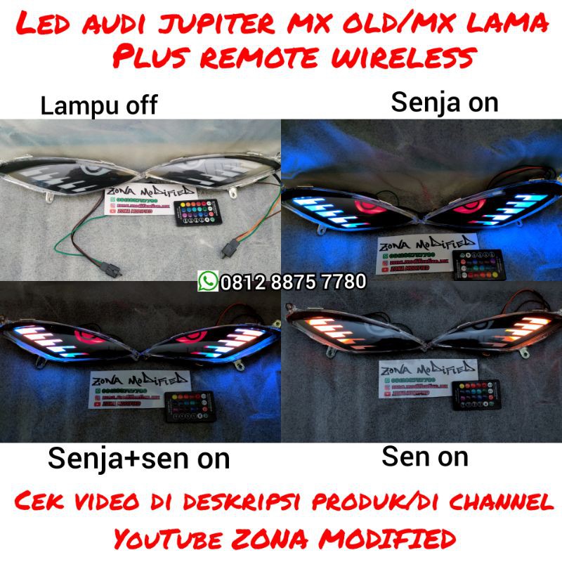 lampu variasi jupiter mx old 135 led audi plus remote wireless
