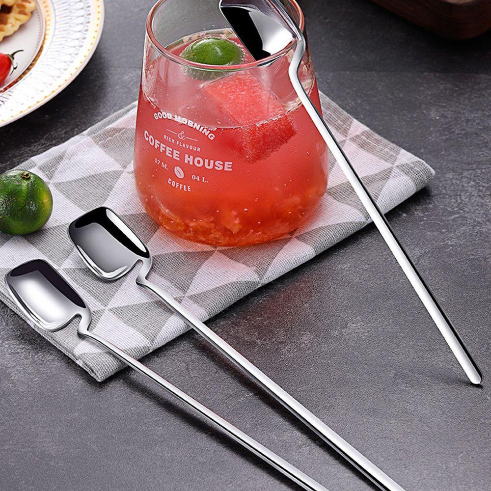 Top 2pcs Sendok Pencampuran Kreatif Stainless Steel Bar Supplies Bar Spoon