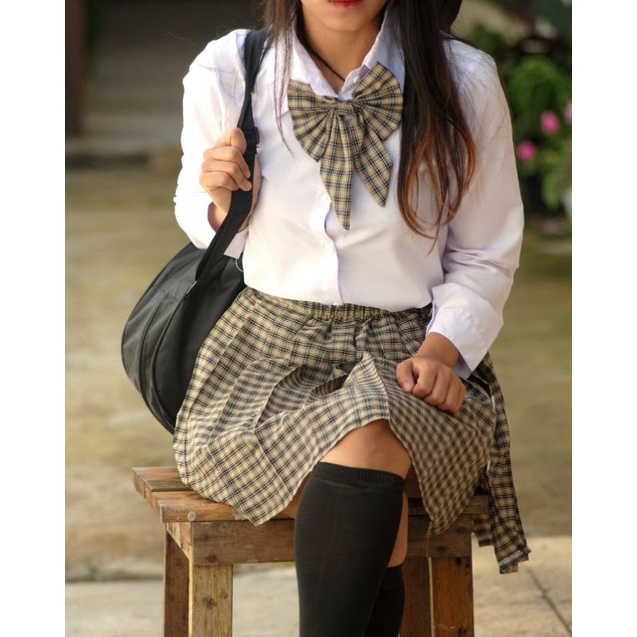 mini dress set (baju+rok+pita) seragam sekolah jepang seragam sekolah korea