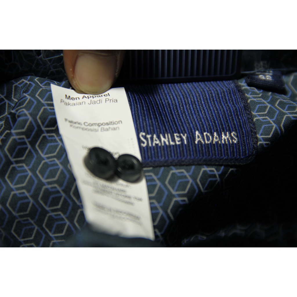 Kemeja Kerja  Formal STANLEY ADAMS Reguler Fit Biru Motif 07 | Hem Ukuran Big Jumbo Size S M L XL XXL XXXL 2XL 3XL 14.5 15 15.5 16 16.5 17