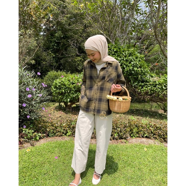 ANNA SHIRT / KEMEJA TARTAN WANITA-GREENY SC