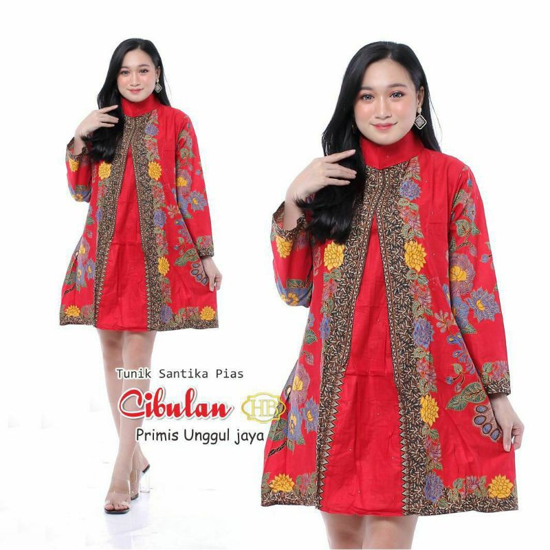 TUNIK SANTIKA PIAS CIBULAN DRESS BATIK PENDEK NATALAN