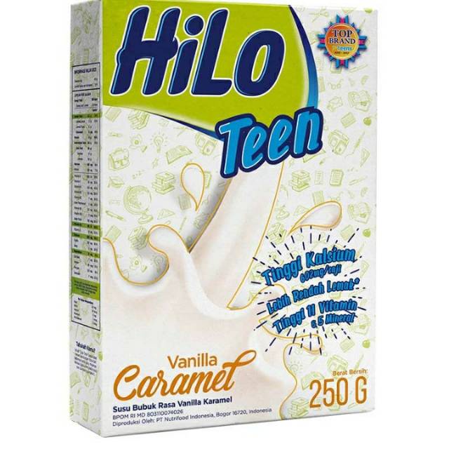 

Hilo Teen Susu Bubuk Hi-Calcium Vanila Caramel 250G