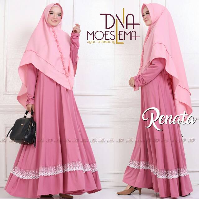 (RBN) set gamis Renata syar'i + jilbab syar'i soft pad