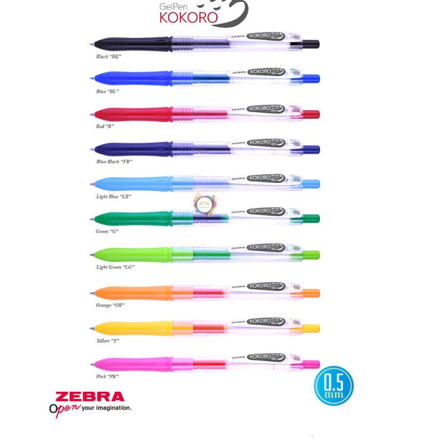 

Borong Stock Zebra Pulpen Gel KOKORO 0.5mm 12pcs / Pulpen Gel Kokoro Zebra Colours - 0.5 mm 1 lusin