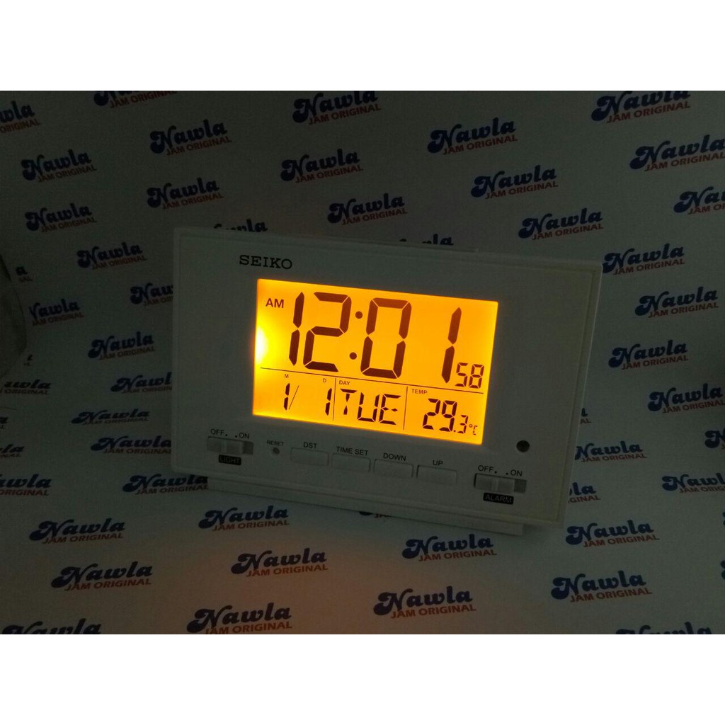 Seiko Alarm Clock QHL075W Digital Thermometer | Jam Weker QHL075