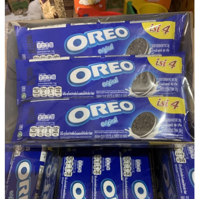 

Wafer-Biskuit- Oreo Isi 4 X 12 Sachet Original Krim Vanila -Biskuit-Wafer.