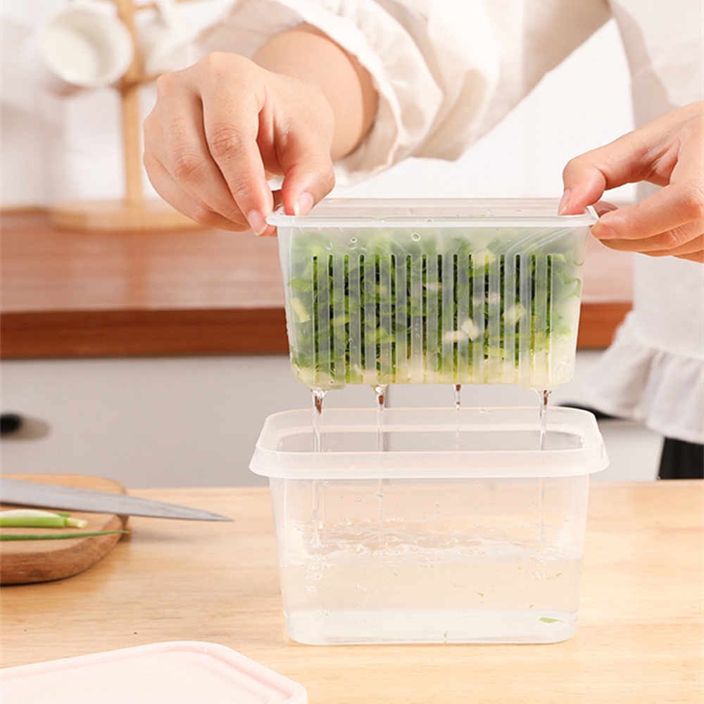 New Double-layer Fresh-keeping Drain Storage Box | Home Kitchen Vegetable and Fruit Basket