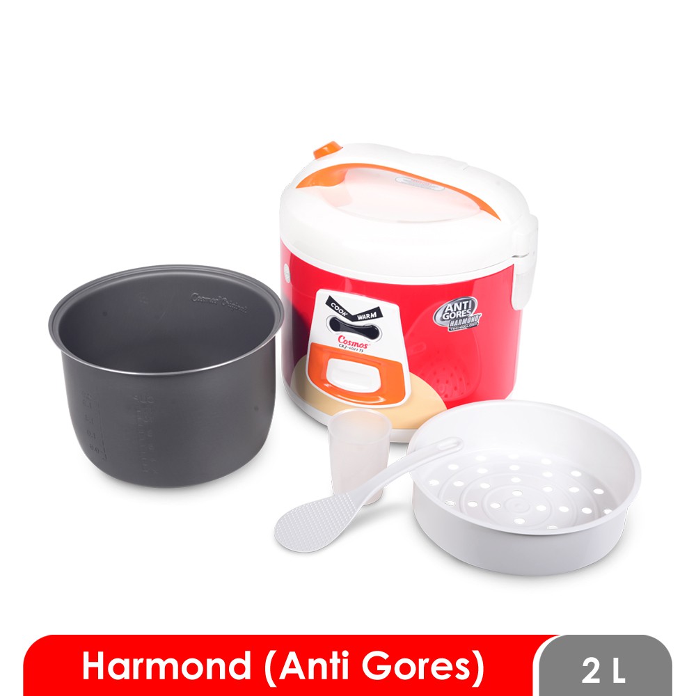 Cosmos CRJ-6023 N Harmond- Rice Cooker 2 L 3in1 penanak penghangat dan pengukus anti gores