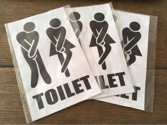 Sticker WC Toilet - Stiker Pintu Dinding Cafe Rumah Wall Kamar Mandi