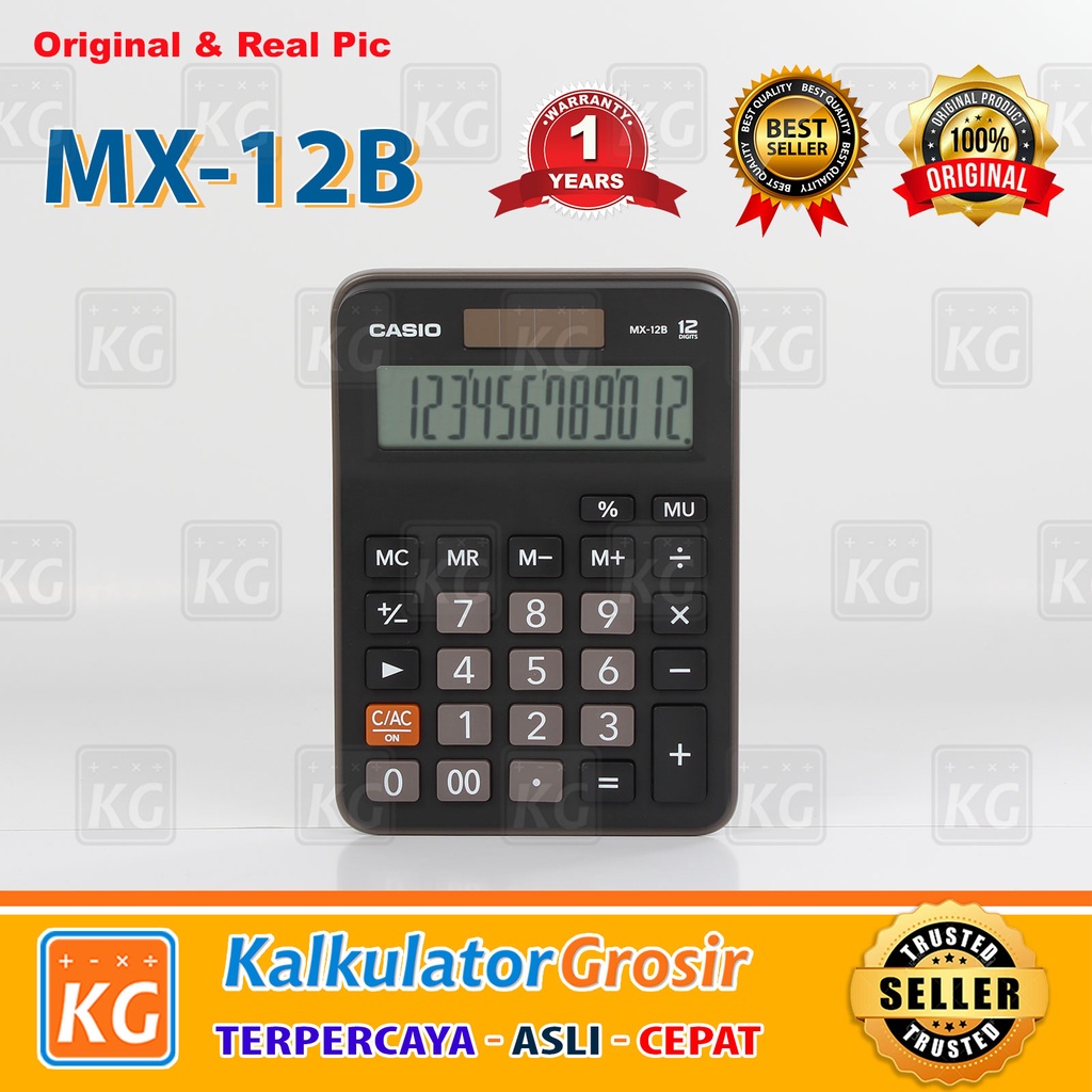 CASIO 12 DIGIT KALKULATOR CALCULATOR ALAT HITUNG MESIN HITUNG FANCY KANTOR OFFICE FANCY DELIGHT CALCULATOR CASIO SERIES MX 12 B MX12 B MX 12 WE 12 LB GN PK GARANSI RESMI 1 TAHUN