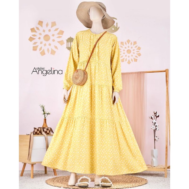Bella Dress Shrubs Buttercup Size L by Atelier Angelina