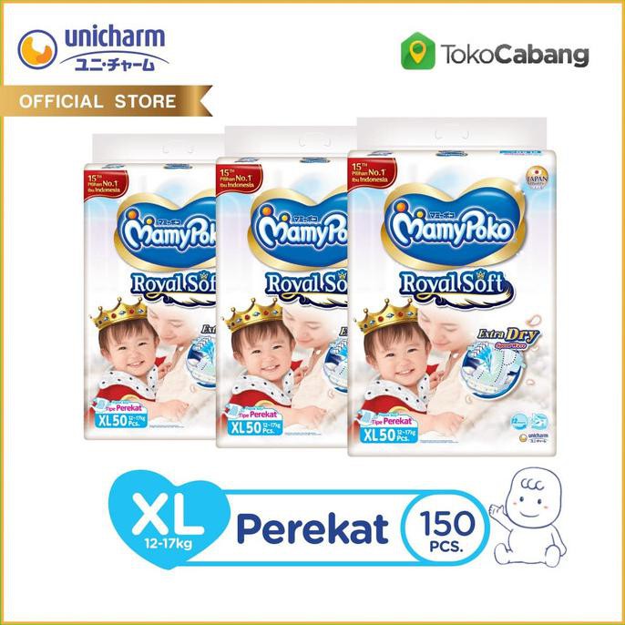 MamyPoko Popok Perekat Royal Soft - XL 50 - Karton Isi 3