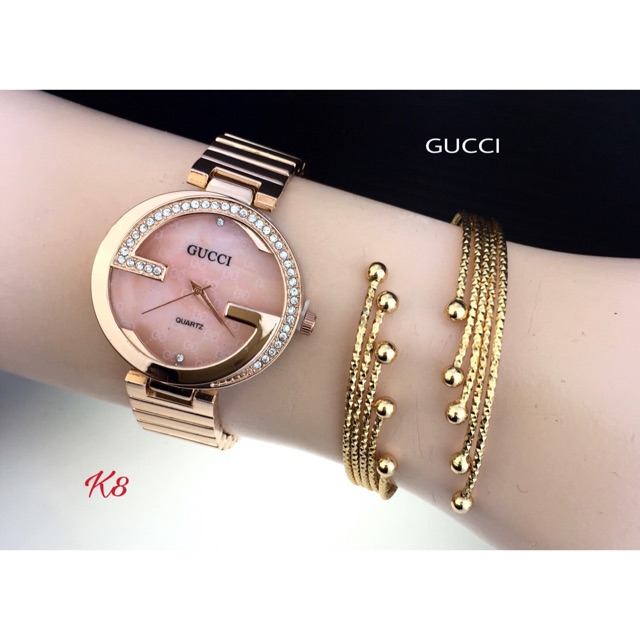 Jam gelang set Gucci