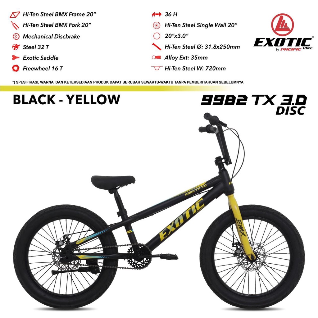 SEPEDA BMX 20" EXOTIC 9982 TX 3.0 DISC