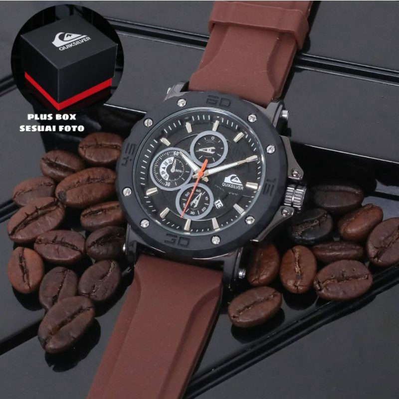 Jam Tangan Quicksilver Pria Rubber Jam Tangan Mewah Kece Pria