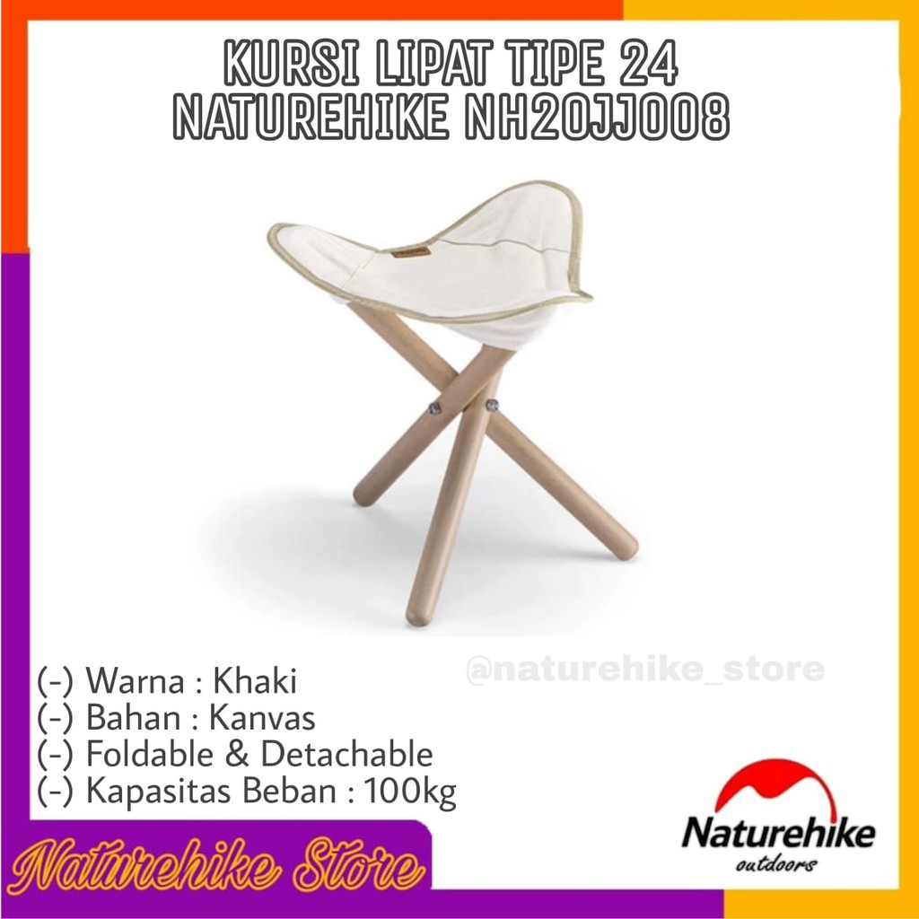 Kursi Lipat Bangku Camping Mancing Outdoor Hiking Gunung Kanvas Naturehike NH20JJ008 (Tipe 24)