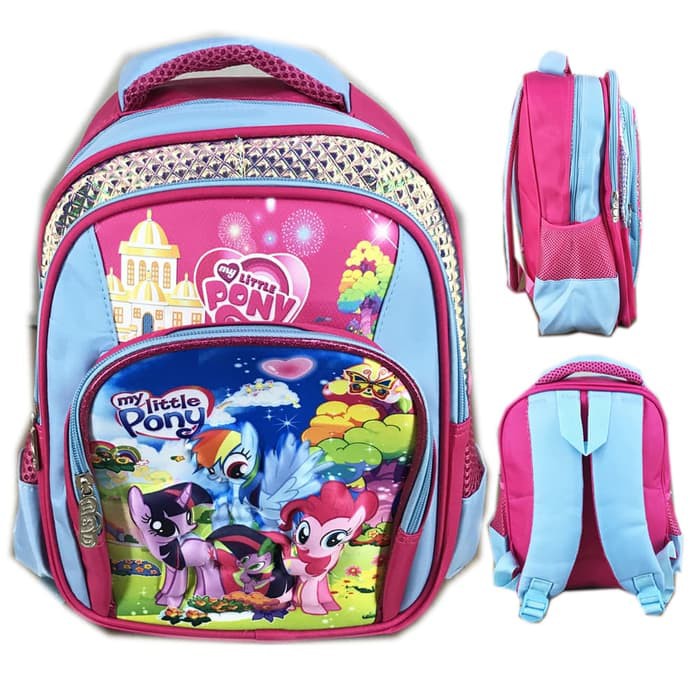 TAS ANAK ELSA GROSIR RANSEL SEKOLAH ANAK TK PONY 3D TIMBUL HARD COVER EVA FOAM