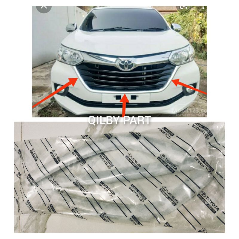 Garnish Bumper List Chrome Bumper Depan Avanza Xenia 2016 - 2018 Original