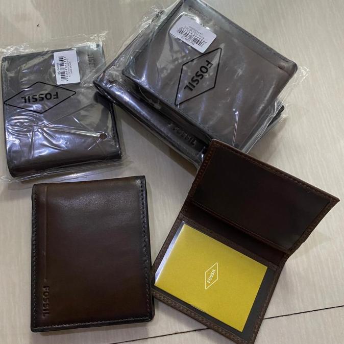 Dompet Pria original RFID Fossil Allen Passcase Dark brown nwt Termurah