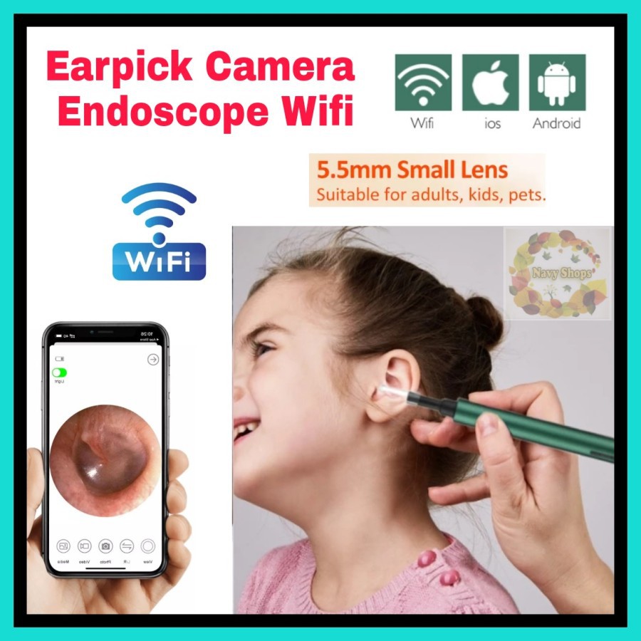 NA - Wifi Endoscope Camera HD Ear Cleaning Korek Kuping Anak Kamera P40