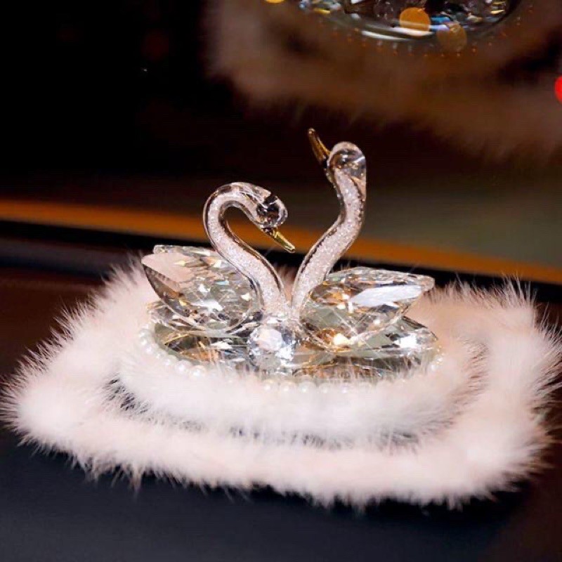 Pajangan Dashboard Mobil Swarovsky Crystal parfume swan angga tempat parfume bebek